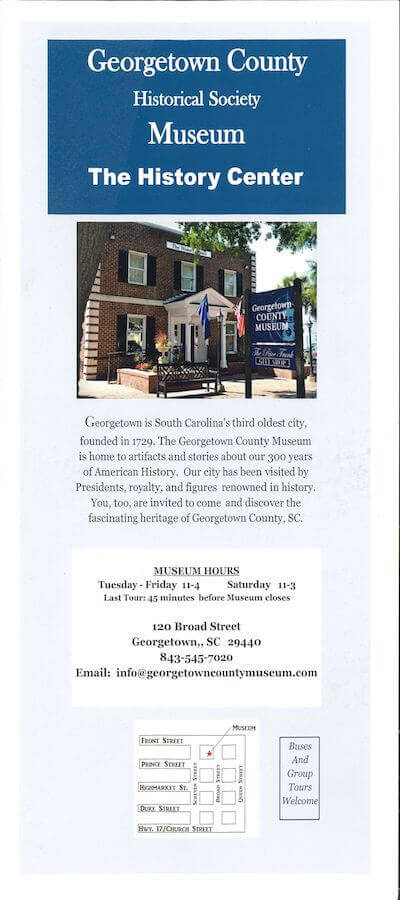 Georgetown County Historical Society Museum Brochure Image