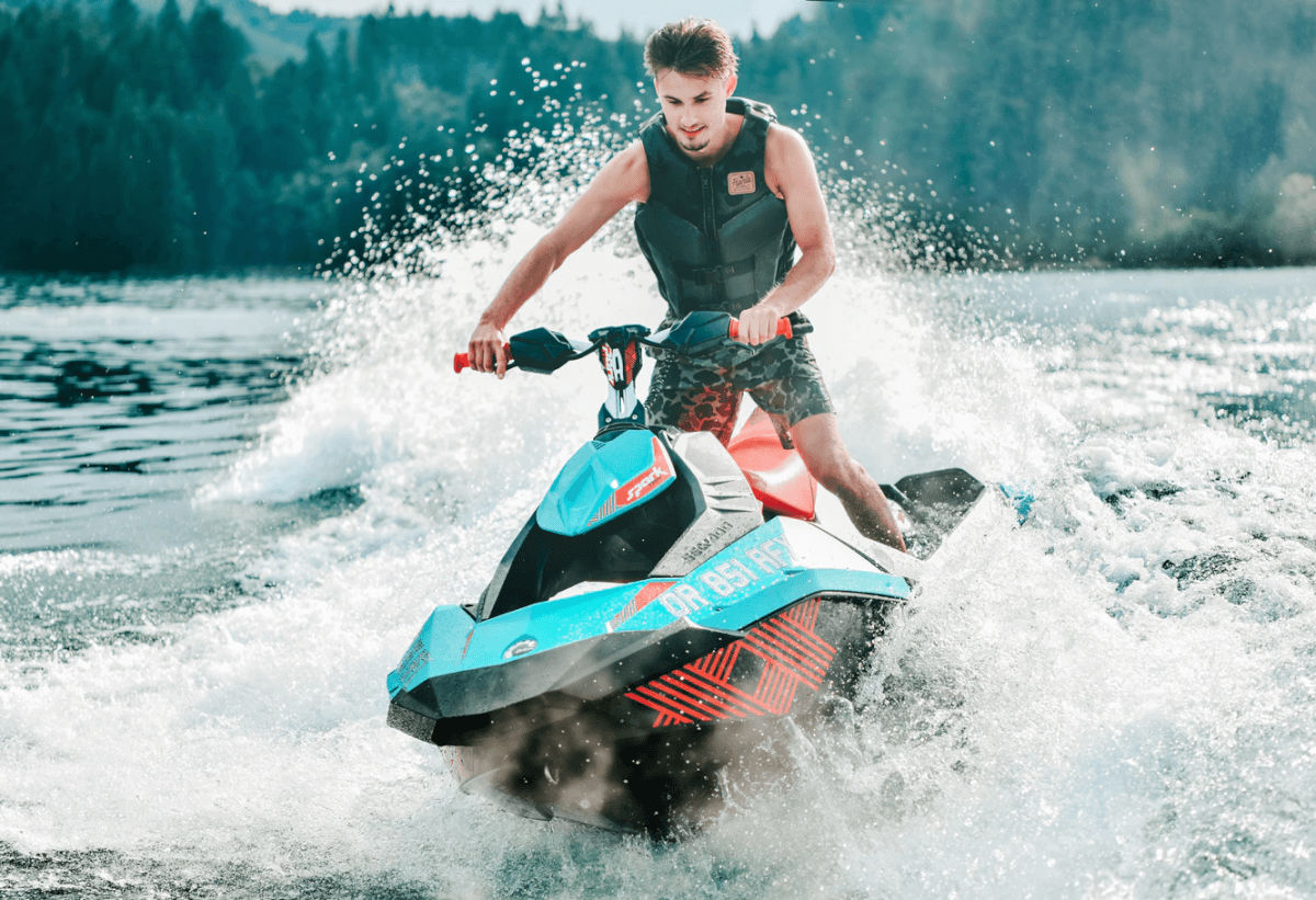 guy riding jet ski - Shawn's Backwater Adventure