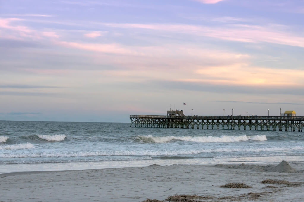 Apache Pier stretching into the Atlantic Ocean, Myrtle Beach SC