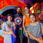 A family posing at Ripley's Crazy Golf in Myrtle Beach, South Carolina.