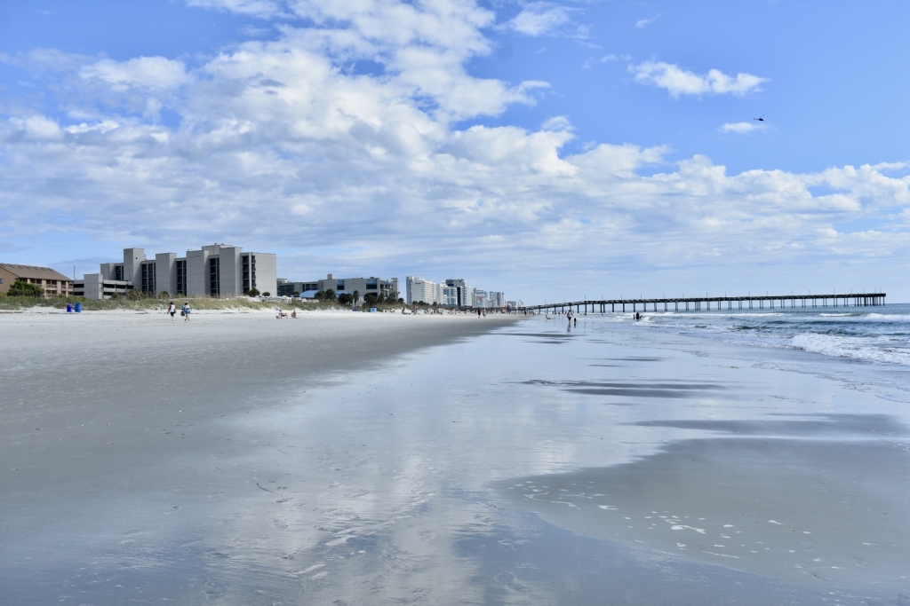 Myrtle Beach oceanfront on a mild winter day, perfect for a relaxing walk
