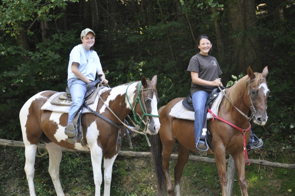 Smoky Mountain Riding Stables Ladies on Horses