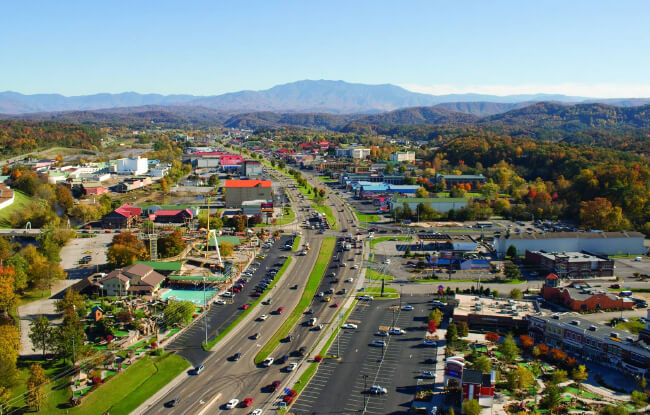 Aerial View of Pigeon Forge
