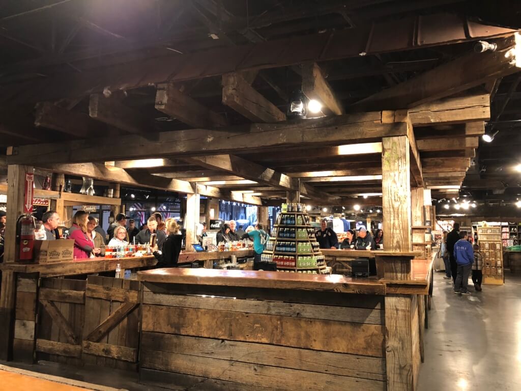 Interior of Ole Smoky The Holler tasting room in downtown Gatlinburg