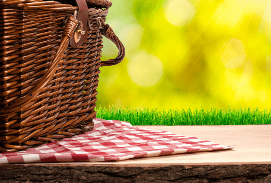 picnic basket in nature