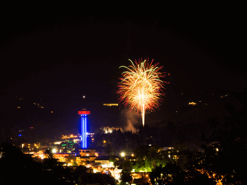 fireworks in the smoky mountains