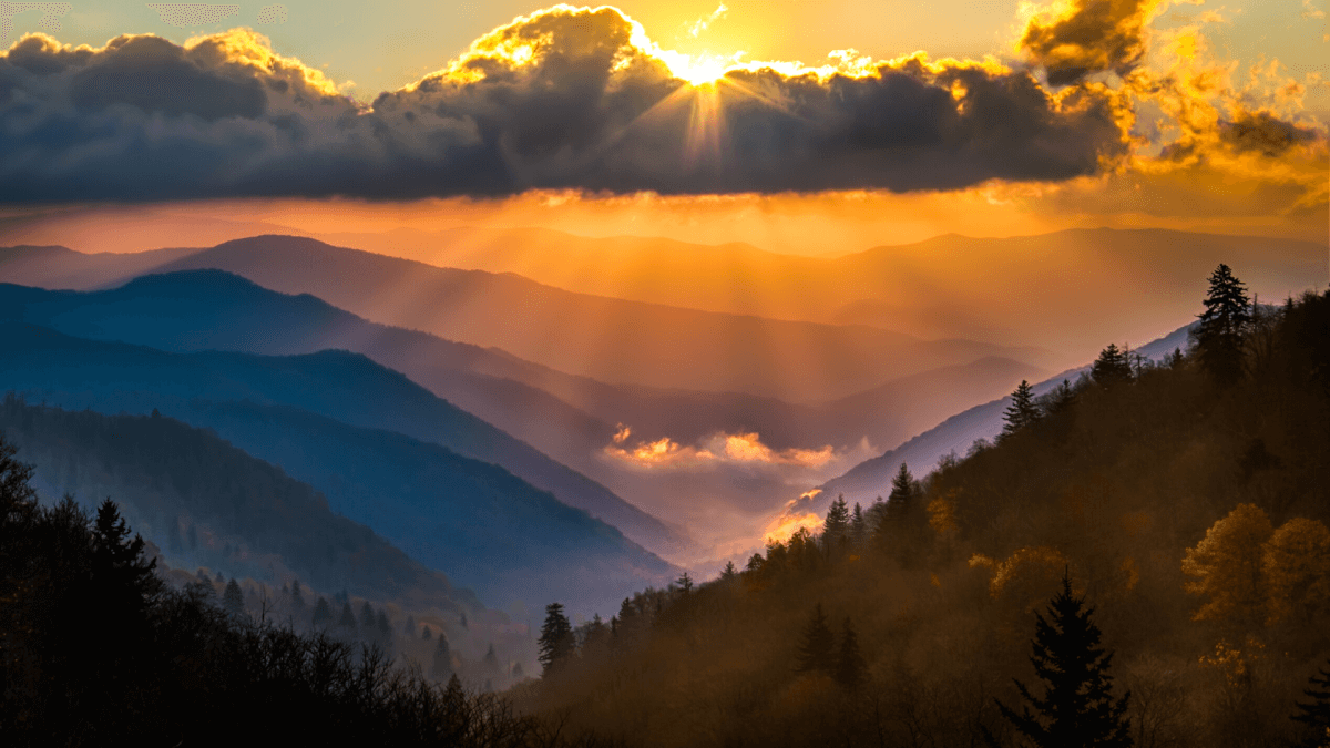 Sunset over Smoky Mountains