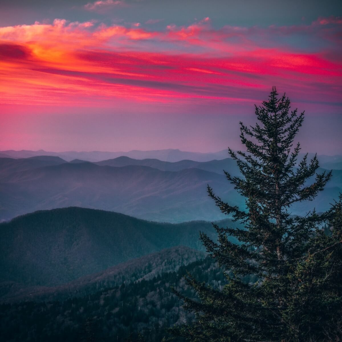 Sunset over the Great Smoky Mountains
