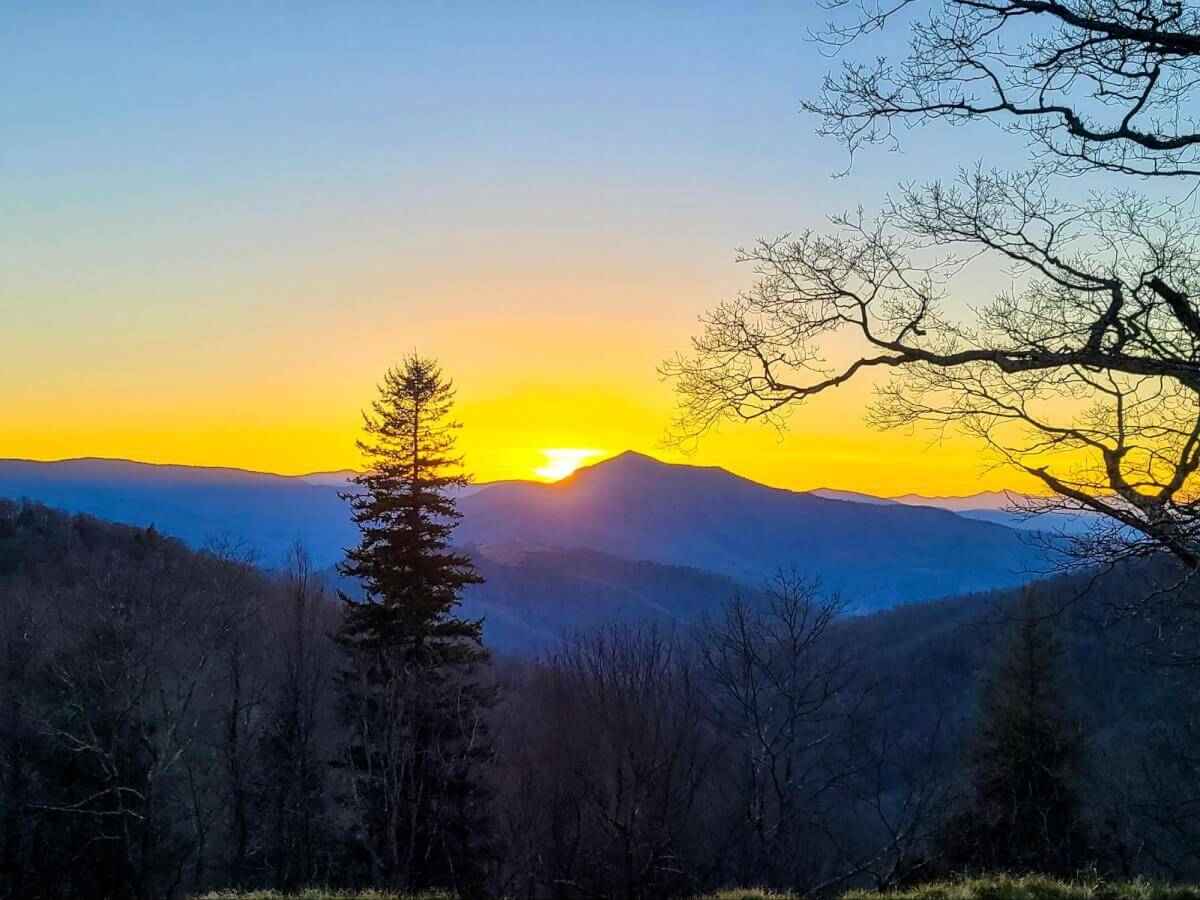 the Smokies at sunset in Western North Carolina