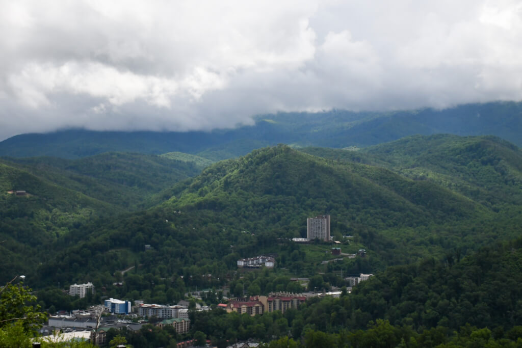 Summer overlook above Gatlinburg in the Smoky Mountains