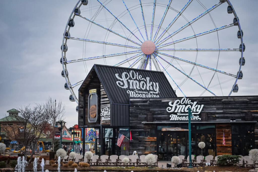 Ole Smoky The Barn at The Island in Pigeon Forge with the Great Smoky Mountain Wheel